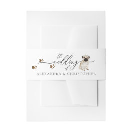 Mops Welpen Hundebesitzer Hochzeitskalligraphie Einladungsbanderole