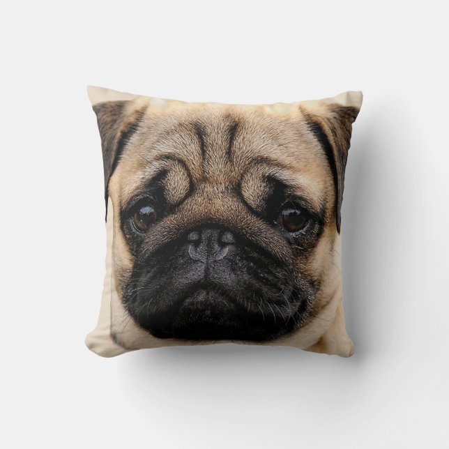 Mops-Welpen-Hundequadratthrow-Kissen Kissen (Vorderseite)
