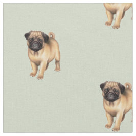 Mops-Welpen-Liebe gebürstetes Baumwollgewebe Stoff