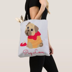 Mops-Welpenhund der Mops-Liebe entzückender Tasche