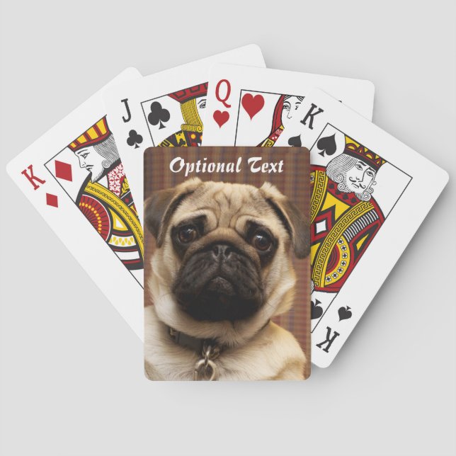 Mops Welpenhund Spielkarten (Rückseite)