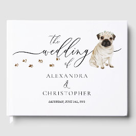 Mops Welpentier Hochzeitskalligrafie Gästebuch