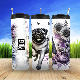 Mops Whimsisches, faules Geflecht Thermosbecher