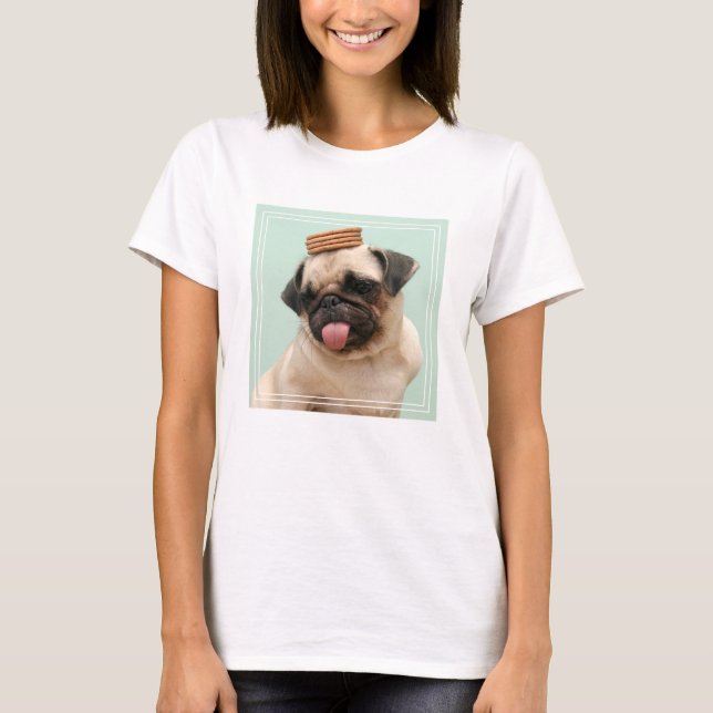 Mops Will Leckereien T-Shirt (Vorderseite)