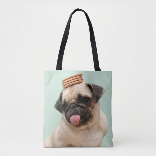 Mops Will Leckereien Tasche (Vorderseite)