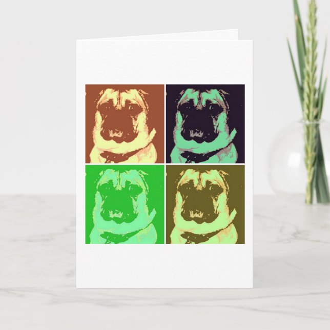 Mops zum Geburtstag Karte (Vorderseite)