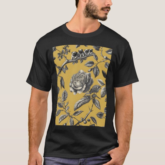 Möpse auf einem Ast T-Shirt (Vorderseite)