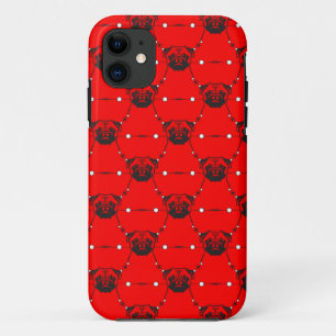 Möpse auf Rot iPhone 11 Hülle