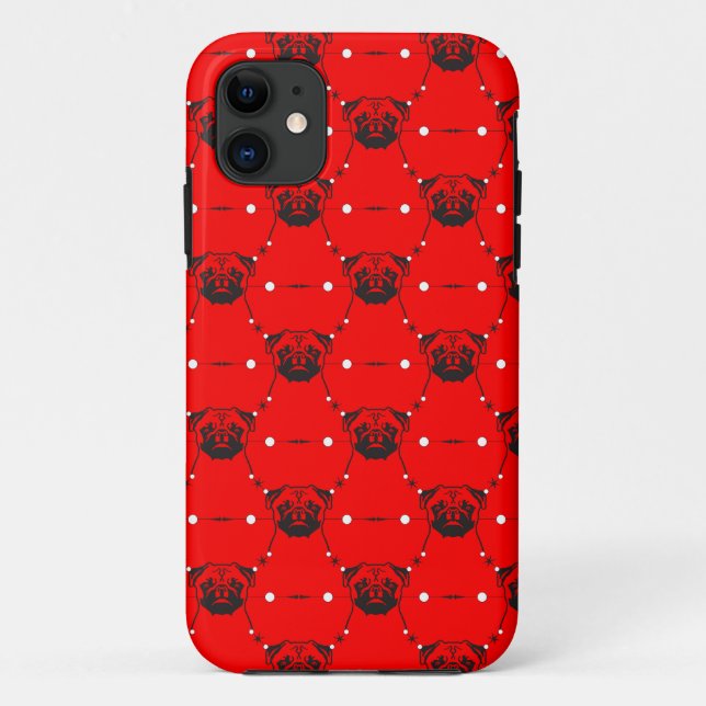 Möpse auf Rot Case-Mate iPhone Hülle (Rückseite)
