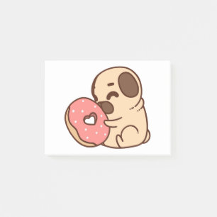 Möpse donut Puppy Bulldog Haustier Cartoon Post-it Klebezettel