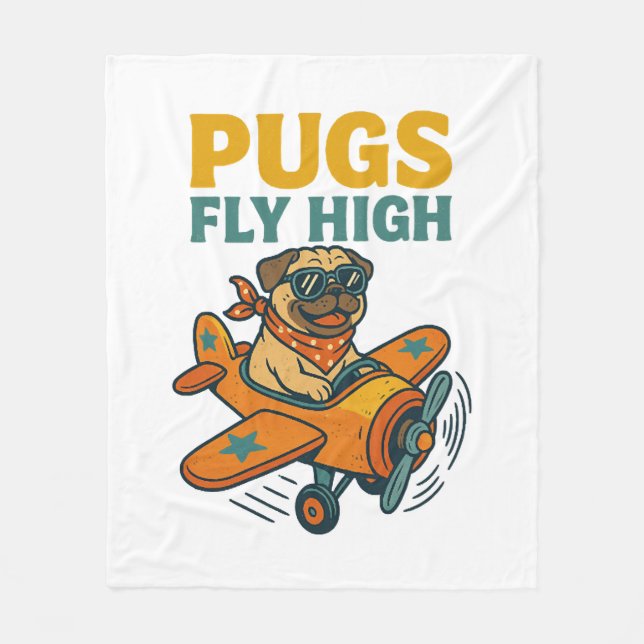 Möpse fliegen hoch fleecedecke (Vorderseite)