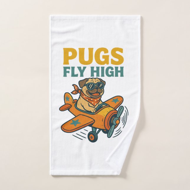 Möpse fliegen hoch handtuch (Handtuch)