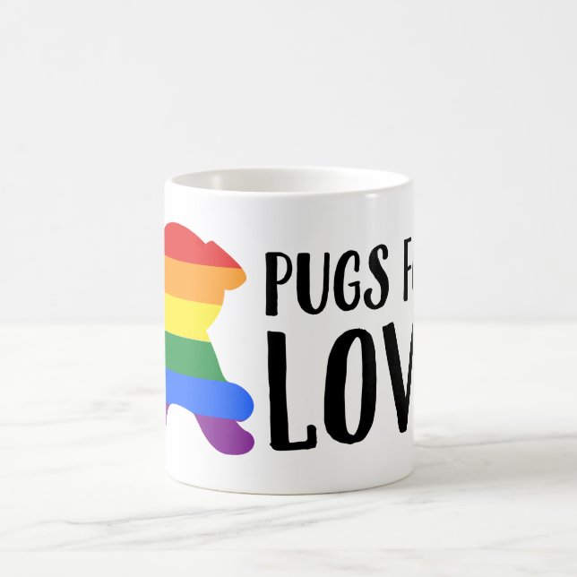 Möpse für Liebe-Gay Pride-Flaggen-Kaffee-Tee Kaffeetasse (Mittel)
