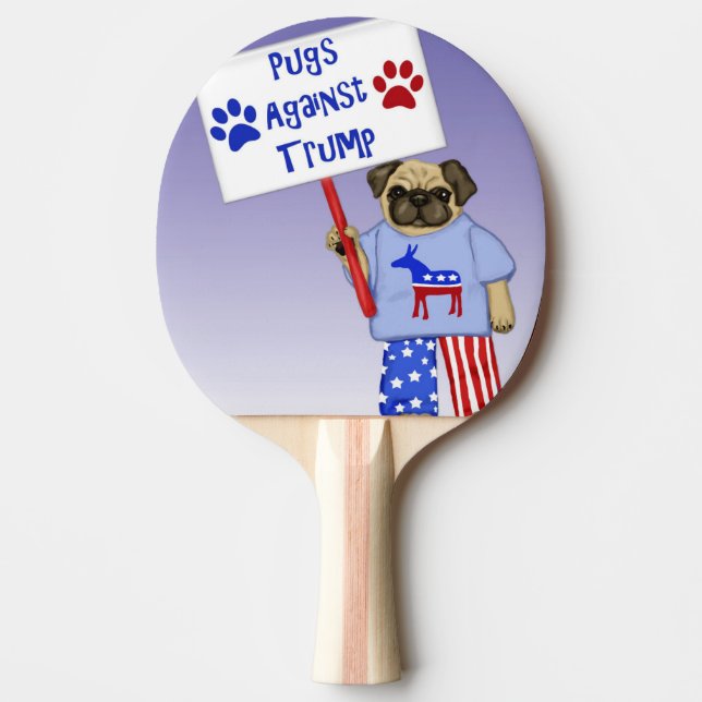 Möpse gegen Trumpf Tischtennis Schläger (Vorderseite)
