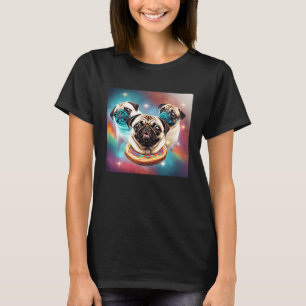 Möpse im Weltraum mit Donuts Süße Mops-Jungen Mädc T-Shirt