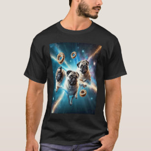 Möpse im Weltraum mit Donuts Süße Mops-Jungen Mädc T-Shirt