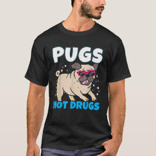 Möpse statt Drogen Ich Süßer Welpe Pug Liebhaber D T-Shirt