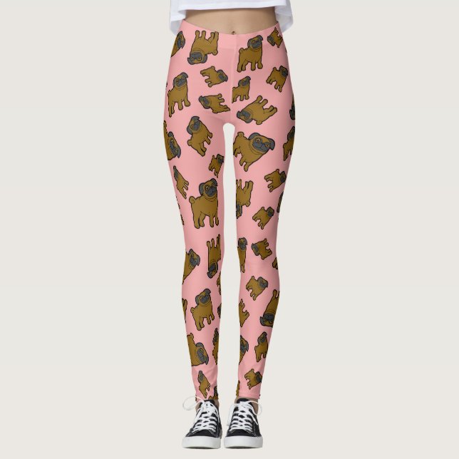 Möpsen #6 Rosa Leggings (Vorderseite)