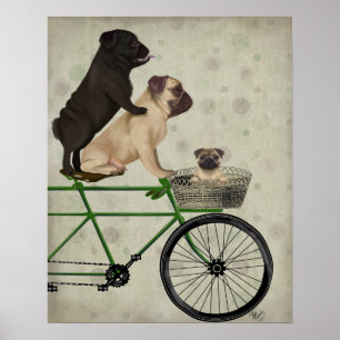 Möpsen für Fahrräder Poster