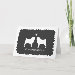 Möpsen Hochzeit Glückwunsch Dog Neuvermählte Glück Karte