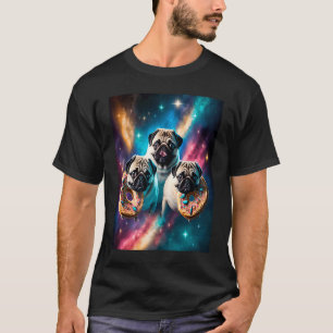 Möpsen im Weltraum mit Donuts Niedlichen Mops Jung T-Shirt