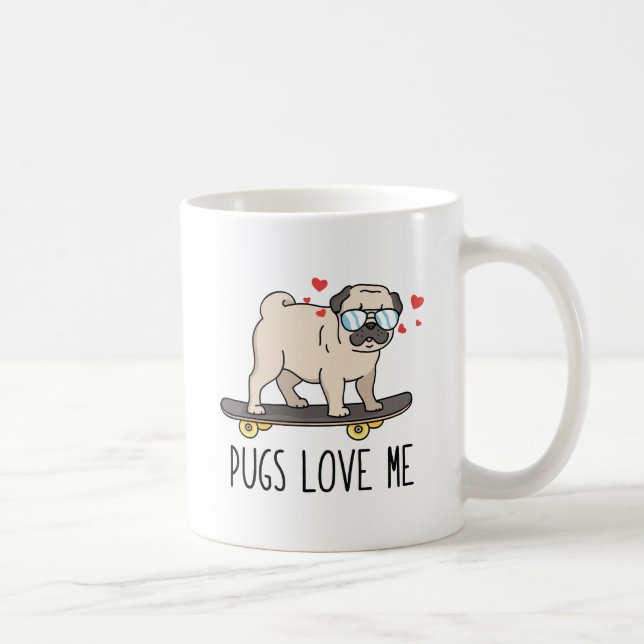 Möpsen Liebe Kaffeetasse (Rechts)
