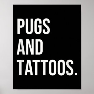 Möpsen und Besitzer des Mops Tattoos Hund in Lover Poster