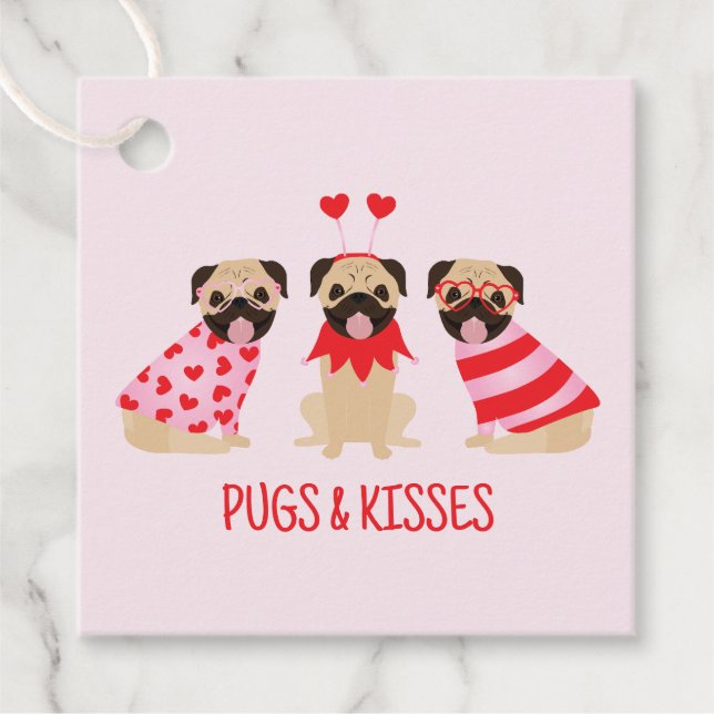 Möpsen und Küss Niedliche Mops Hunde Geschenkanhänger (Vorderseite)