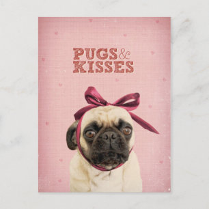 Möpsen und Küsse von itslolathepug Postkarte