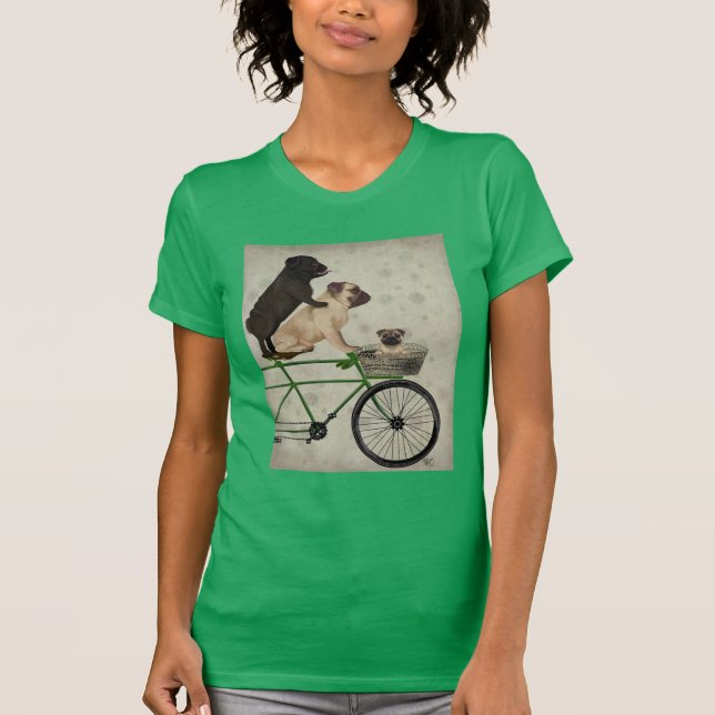 Möpsen zum Fahrrad T-Shirt (Vorderseite)