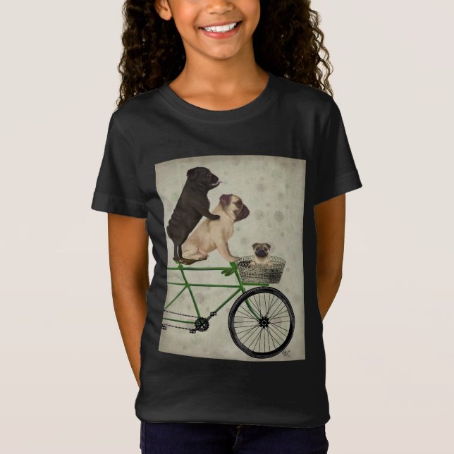 Möpsen zum Fahrrad T-Shirt (Vorderseite)