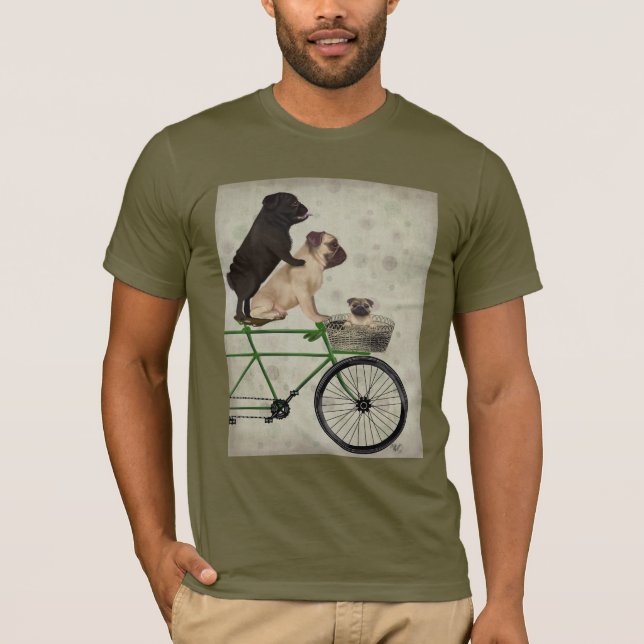 Möpsen zum Fahrrad T-Shirt (Vorderseite)