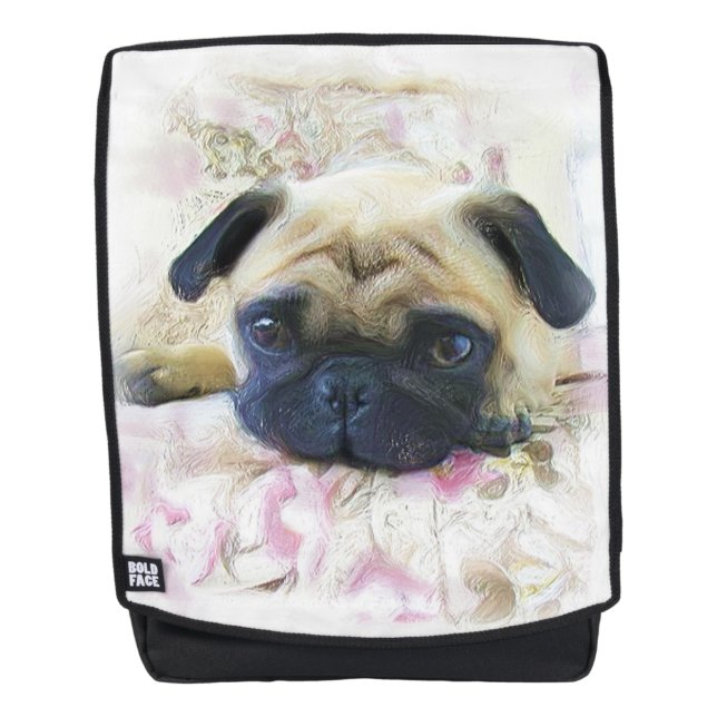 Mopshundeschriftrucksack Rucksack (Vorderseite)