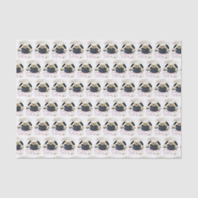 Mopshundgiftwrap Seidenpapier (Vorderseite)