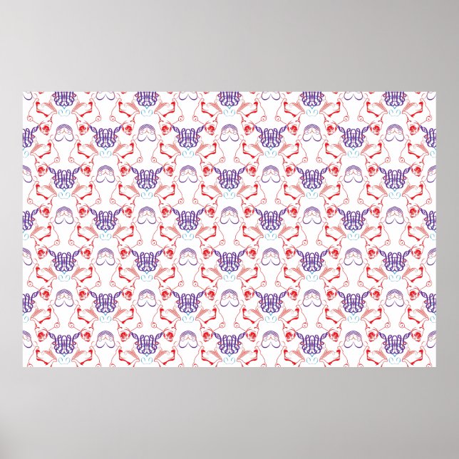 Mopsmuster Poster (Vorne)