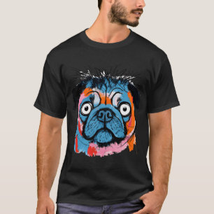 Mopsporträt Farbsplash T-Shirt