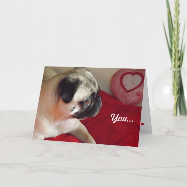 MopsValentine Feiertagskarte (Vorderseite)