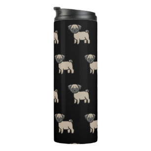 Mopswelpe Cartoon Thermosbecher