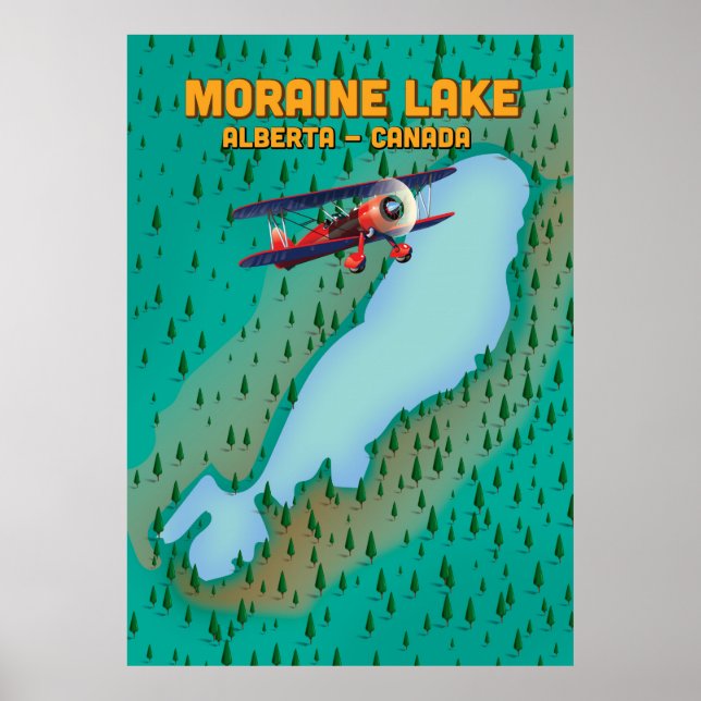 Moraine lake Alberta Canada Map Poster (Vorne)