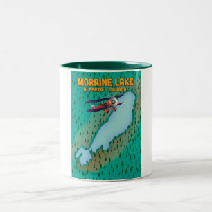 Moraine Lake Alberta Kanada Karte Zweifarbige Tasse