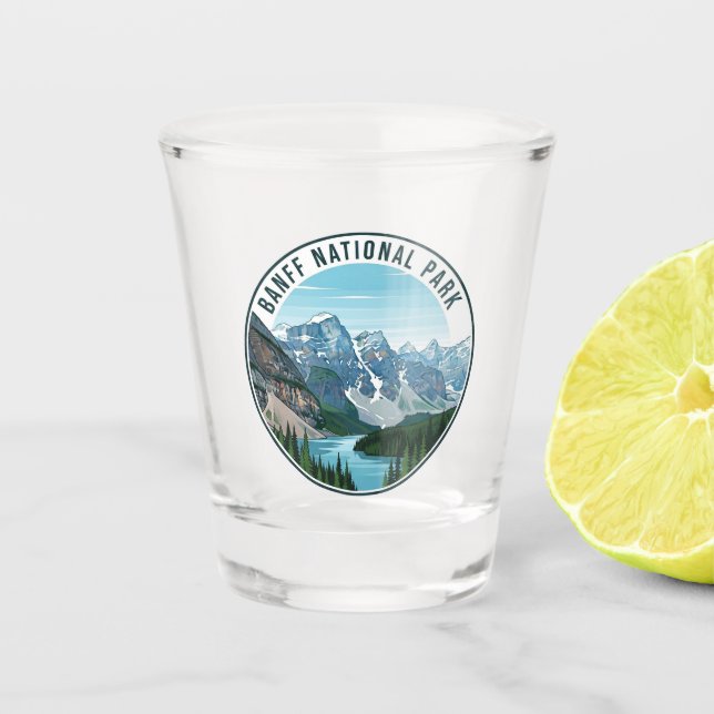 Moraine Lake at Banff National Park Canada Travel Schnapsglas (Vorderseite)