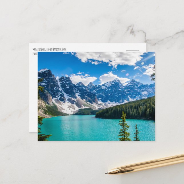 Moraine Lake, Banff National Park Postkarte (Vorderseite/Rückseite Beispiel)
