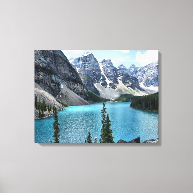 Moraine Lake, Banff National Park ummantelt Canvas Leinwanddruck (Vorderseite)