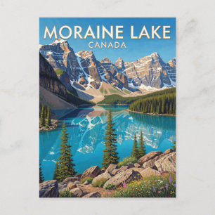 Moraine Lake Kanada Türkis alpine Szene Postkarte