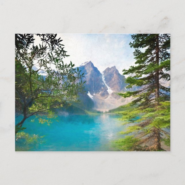 Moraine Lake und das Tal der Zehn Gipfel Postkarte (Vorderseite)