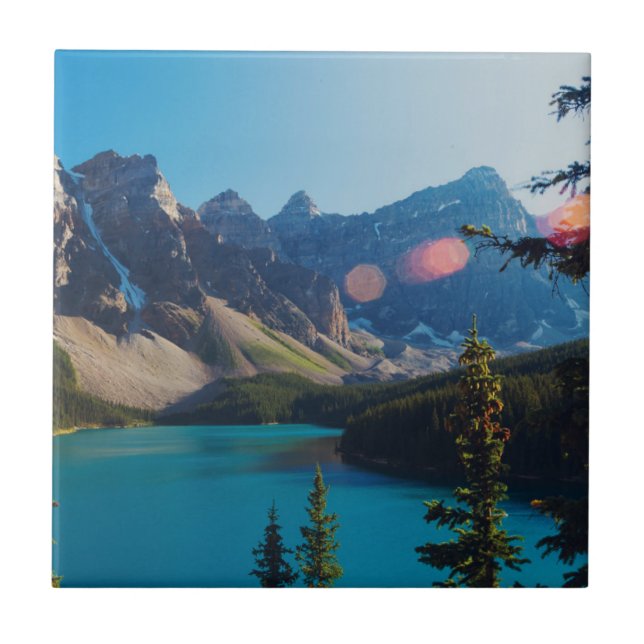 Moraine See des Sommer-Sonnenuntergang-|, Kanada Fliese (Vorderseite)
