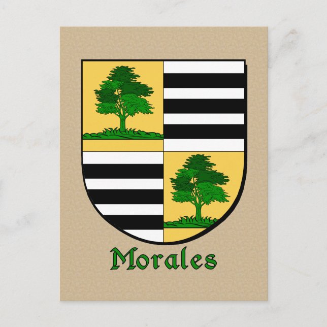 Morales Family Heraldic Shield Postkarte (Vorderseite)