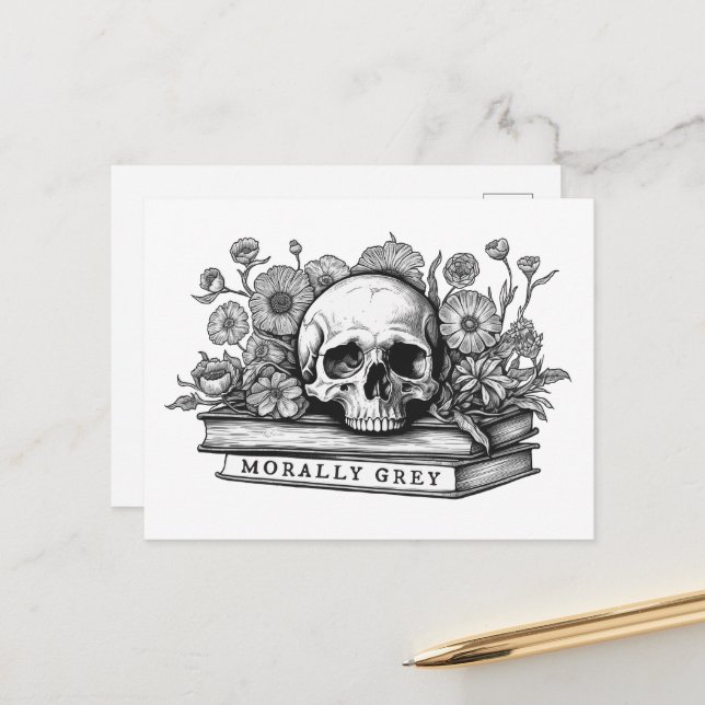 Moralgraue Romanzbücher Postkarte (Vorderseite/Rückseite Beispiel)