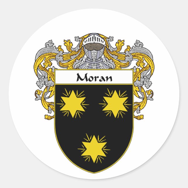 Moran Coat of Arms (Mantled) Runder Aufkleber (Vorderseite)
