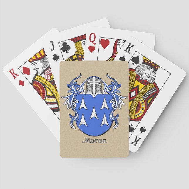 Moran Heraldic Shield mit Mantling Spielkarten (Rückseite)